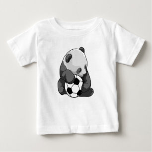 Camiseta De Bebé Panda con balón de fútbol