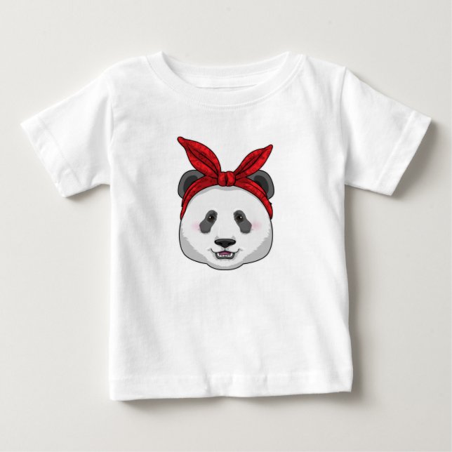 Camiseta De Bebé Panda con Bandana (Anverso)