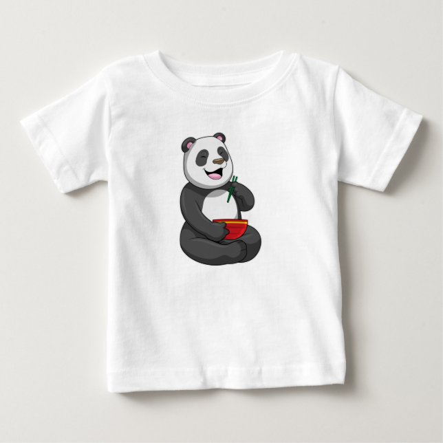 Camiseta De Bebé Panda con Bowl Ramen (Anverso)