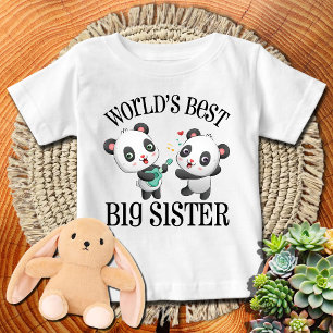 Camiseta De Bebé Panda 🐼 con Guitar World Mejor Hermana Mayor