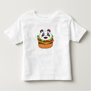 Camiseta De Bebé Panda con hamburguesa