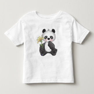 Camiseta De Bebé Panda con la flor amarilla
