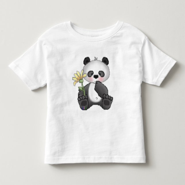 Camiseta De Bebé Panda con la flor amarilla (Anverso)