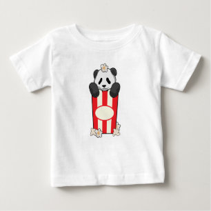 Camiseta De Bebé Panda con Popcorn