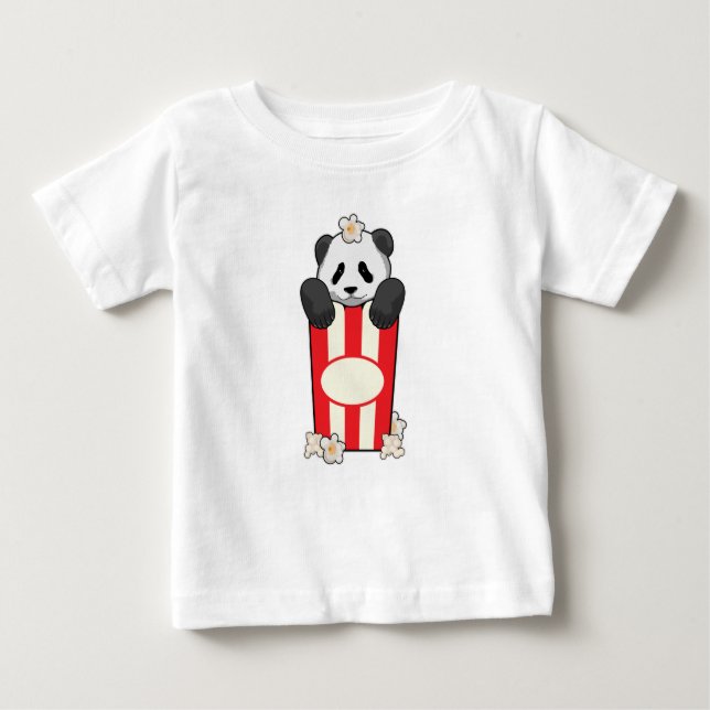 Camiseta De Bebé Panda con Popcorn (Anverso)