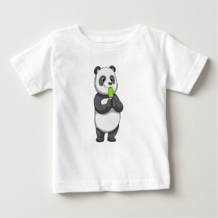 Camiseta De Bebé Panda con Popsicle