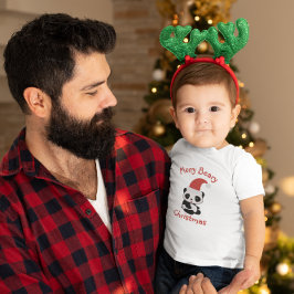 Camiseta De Bebé Panda con sombrero de Santa – Feliz Navidad Perenn
