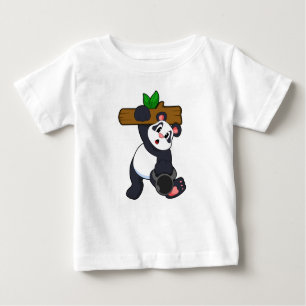 Camiseta De Bebé Panda con Wood en entrenamiento de fuerza