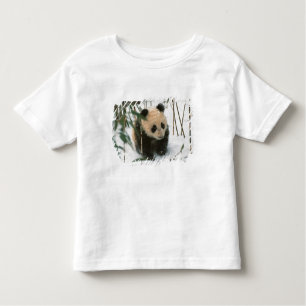 Camiseta De Bebé Panda cub en la nieve, Wolong, Sichuan, China
