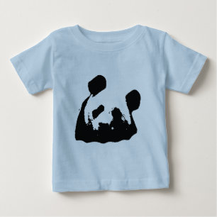 Camiseta De Bebé Panda de arte pop blanco negro