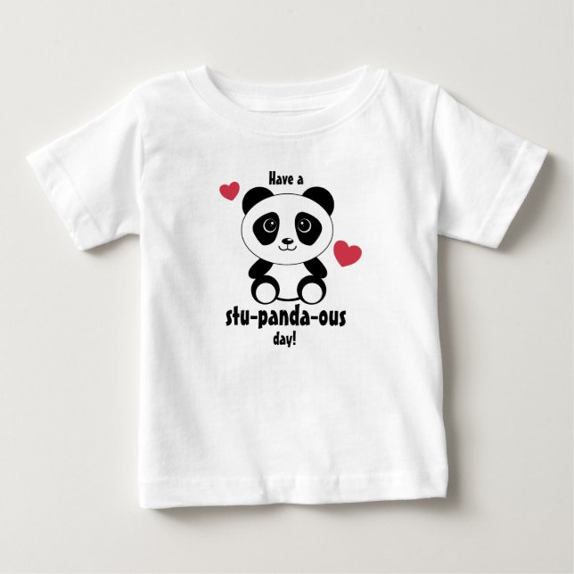 Camiseta De Bebé Panda De Bebé Cuto En Gris De Nieve De Invierno (Anverso)