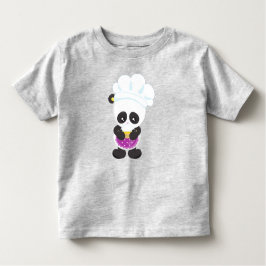 Camiseta De Bebé Panda De Cocina, Panda De Hornear, Panda Con Pie, 