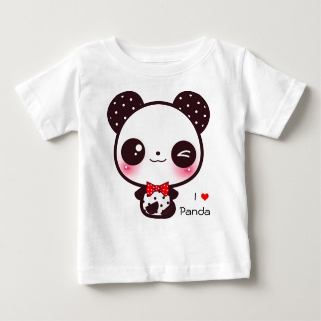 Camiseta De Bebé Panda de Kawaii (Anverso)