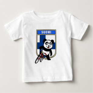 Camiseta De Bebé Panda en bicicleta de Finlandia