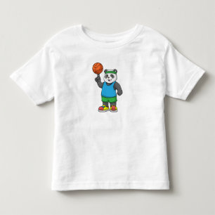 Camiseta De Bebé Panda en Deportes con Baloncesto