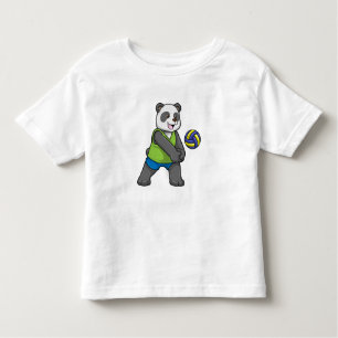 Camiseta De Bebé Panda en Deportes con Voleibol