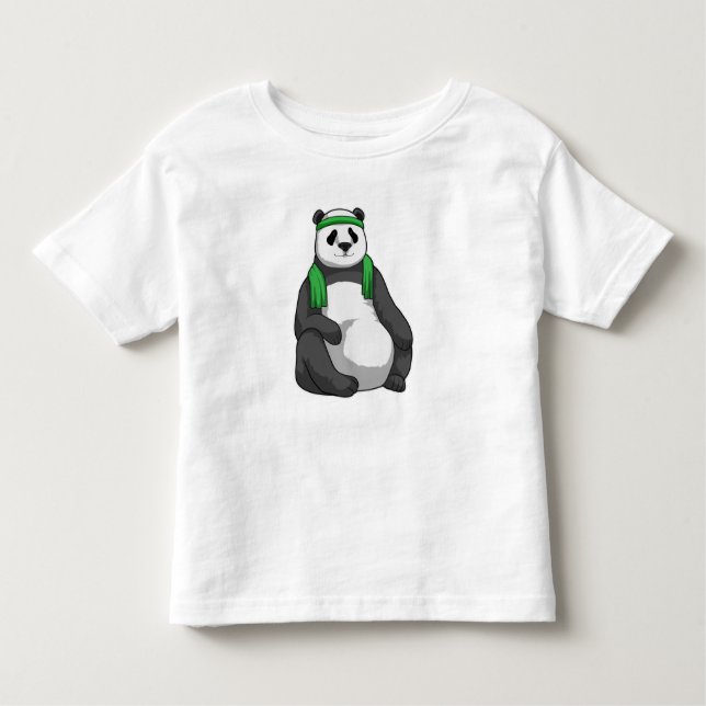 Camiseta De Bebé Panda en Fitness con toalla (Anverso)