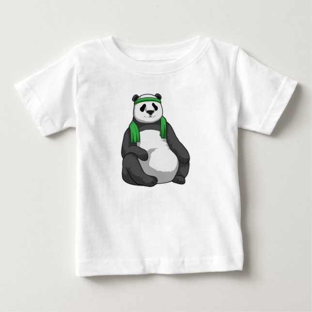 Camiseta De Bebé Panda en Fitness con toalla (Anverso)