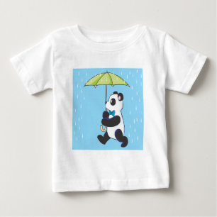 Camiseta De Bebé Panda en la lluvia