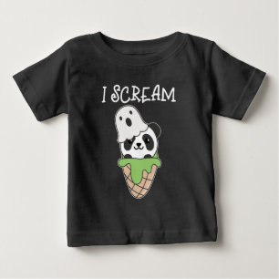 Camiseta De Bebé Panda Halloween Fantasma I Grito Helado