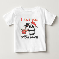 Panda I Love You Snow Mucho Snowman Pun