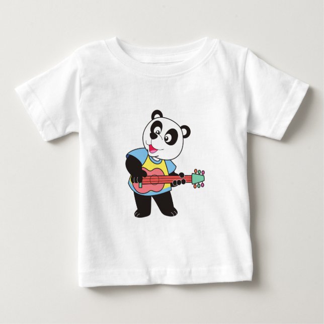 Camiseta De Bebé "Panda Jam: Adorable Rockstar en Strings (Anverso)