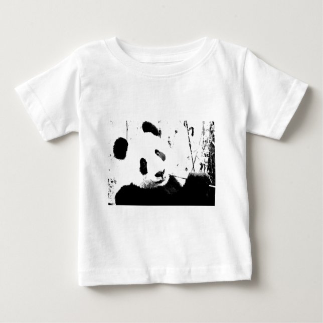 Camiseta De Bebé Panda negro y blanco (Anverso)