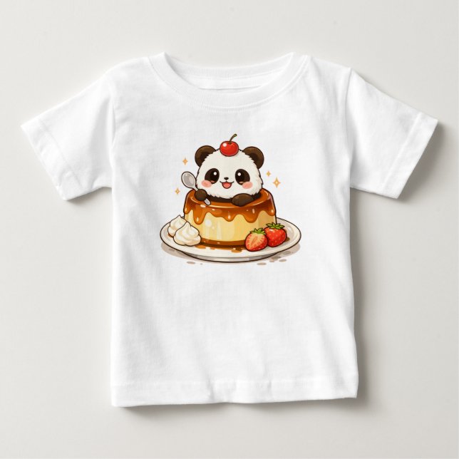 Camiseta De Bebé Panda Pudding Delight (Anverso)