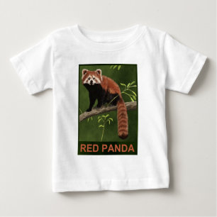 Camiseta De Bebé Panda rojo