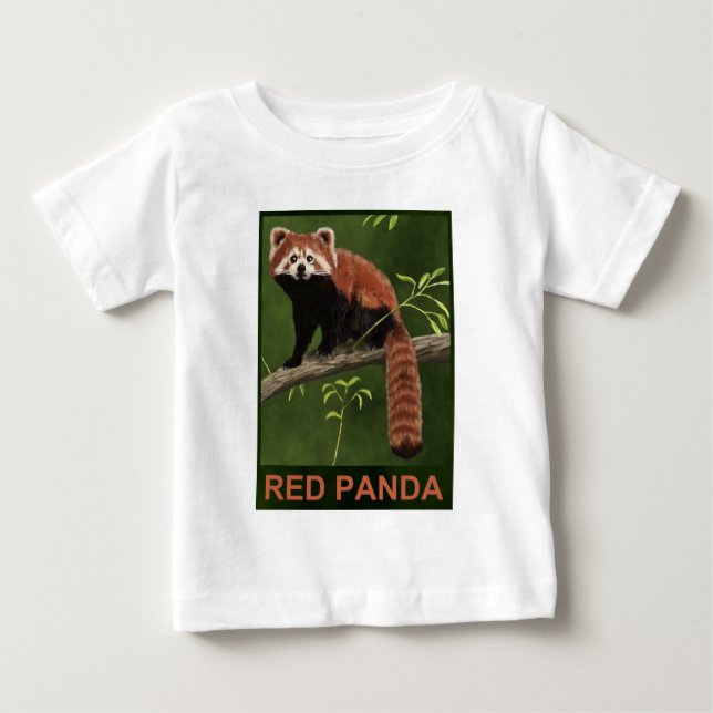Camiseta De Bebé Panda rojo (Anverso)