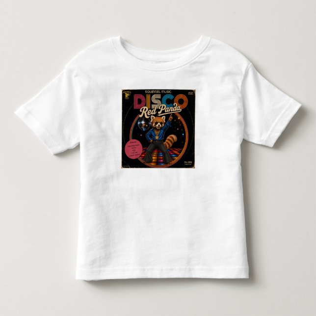 Camiseta De Bebé Panda Rojo Disco (Anverso)