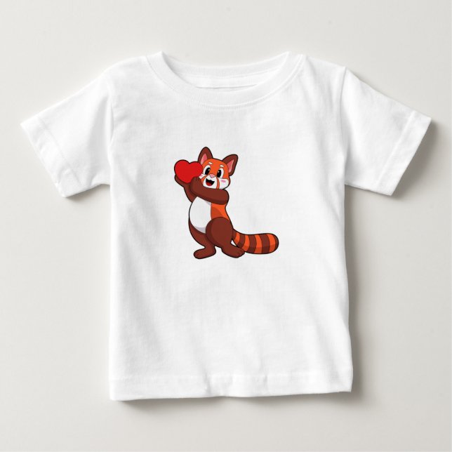 Camiseta De Bebé Panda rojo en Love with Heart.PNG (Anverso)