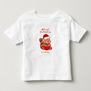 Camiseta De Bebé Panda rojo: Todo lo que quiero para los Navidades 