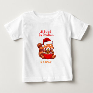 Camiseta De Bebé Panda rojo: Todo lo que quiero para los Navidades
