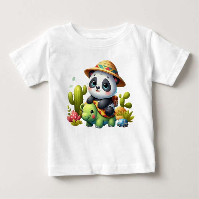Camiseta De Bebé Panda sobre el Safari Baby Adventure Tee (Anverso)