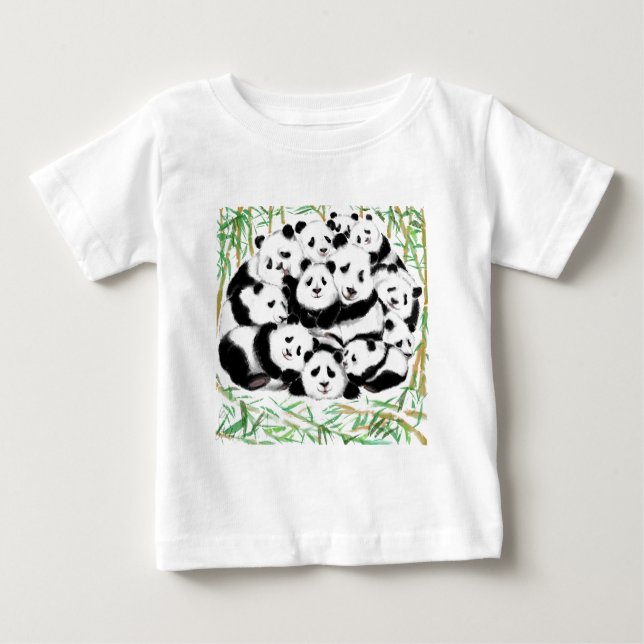 Camiseta De Bebé Pandas Baby T-Shirt Family Panda (Anverso)