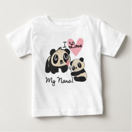 Camiseta De Bebé Pandas I Love My Nana Baby Tutu Bodysuit