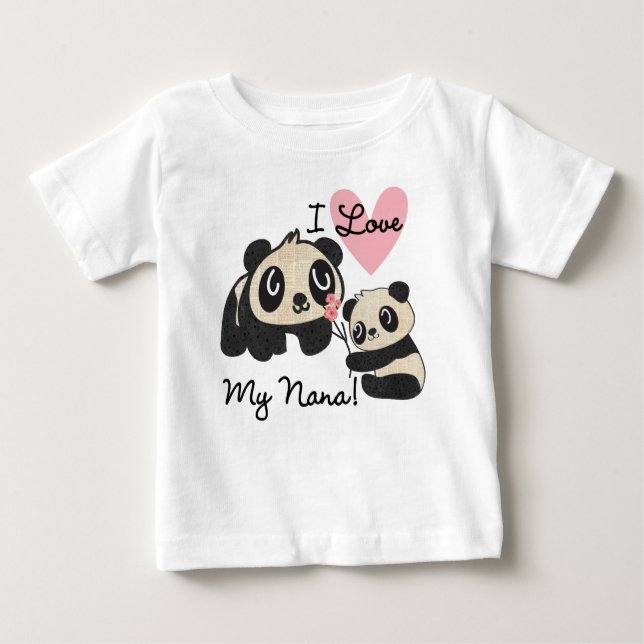 Camiseta De Bebé Pandas que amo a mi nana (Anverso)
