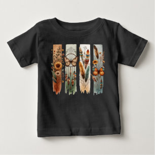 Camiseta De Bebé Panel de arte de la naturaleza bohemia