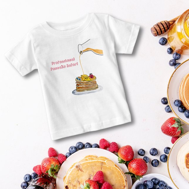 Camiseta De Bebé Panqueques divertidos de Pancake Profesional Eater (Subido por el creador)