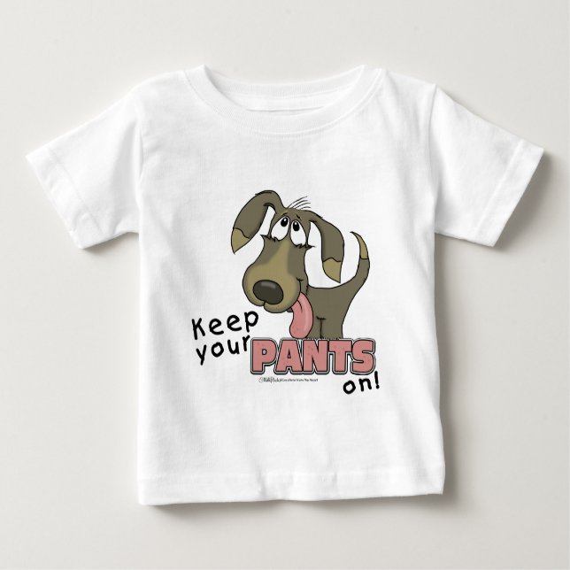 Camiseta De Bebé Pantando Pantalones Para Mantener Perros (Anverso)