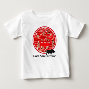 Camiseta De Bebé pañuelo Personalizado, San Fermín encierro, logo