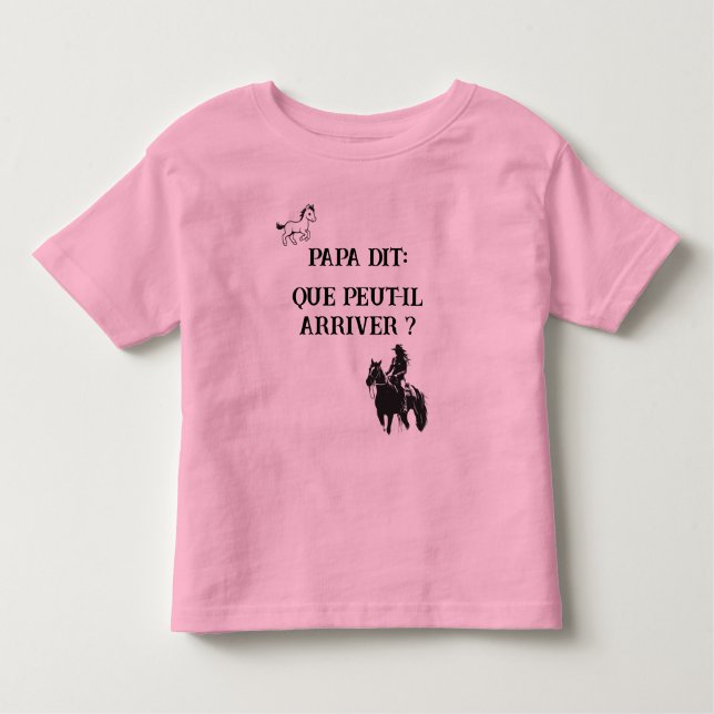Camiseta De Bebé Papa dit: Que peut-il arriver? (Anverso)