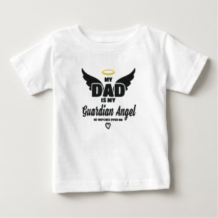 Camiseta De Bebé Papá Es Mi Ángel Guardián Me Vigila En Memoria