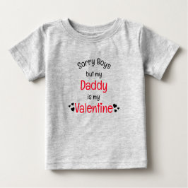 Camiseta De Bebé Papá es mi chico de San Valentín.