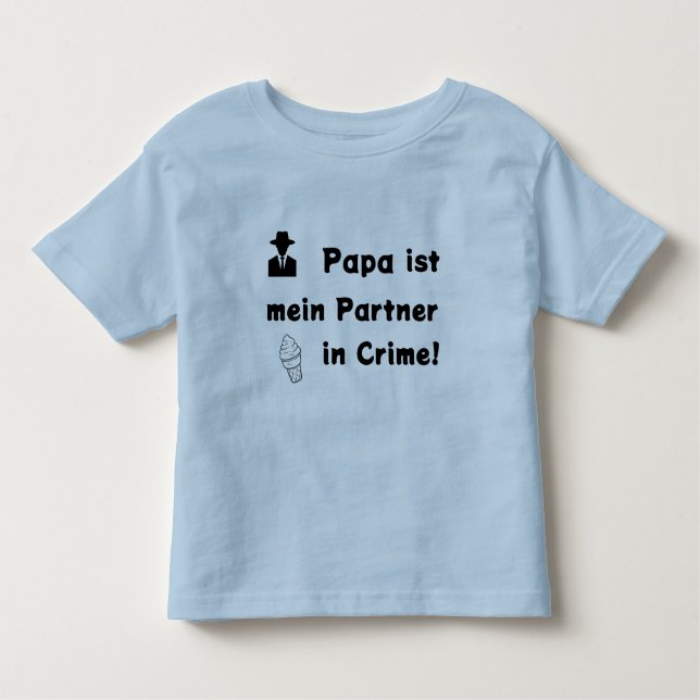 Camiseta De Bebé Papa ist mein Partner in Crime (Anverso)
