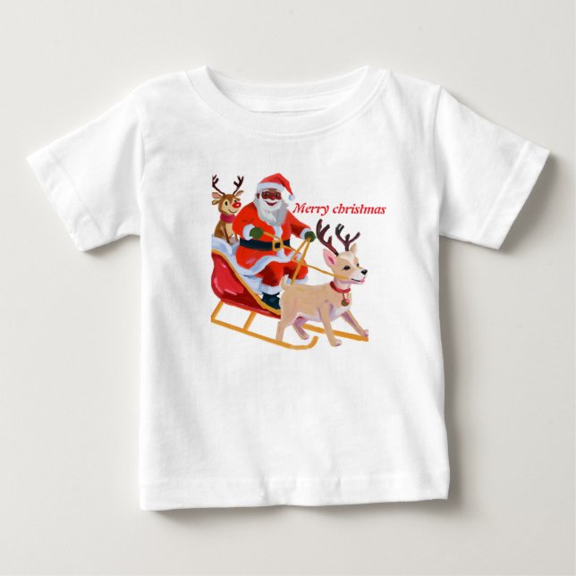 Camiseta De Bebé Papá Noel afroamericano (Anverso)