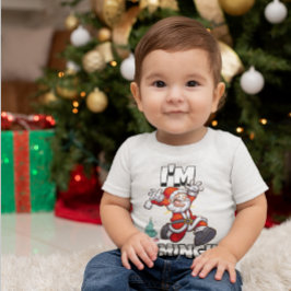 Camiseta De Bebé Papá Noel Corriendo Humor Navideño Fiesta Divertid