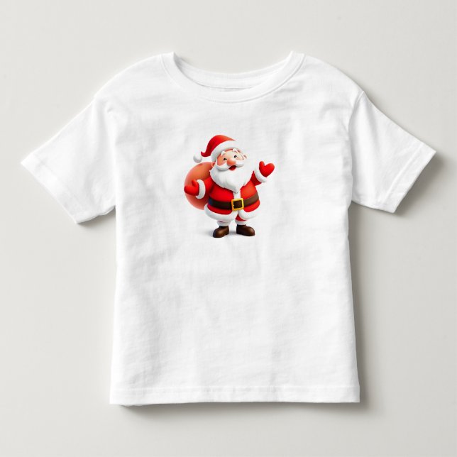 Camiseta De Bebé Papá Noel de estilo caricaturesco (Anverso)
