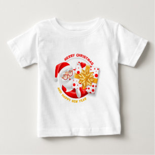 Camiseta De Bebé Papá Noel feliz año nuevo
